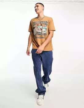 Хлопок: непринужденная футболка рыжего цвета с принтом «Йеллоустоун» Cotton:On