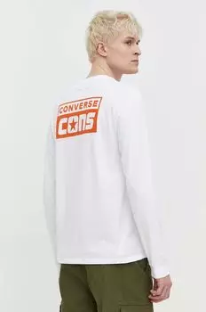 Хлопок с длинным рукавом Converse, белый