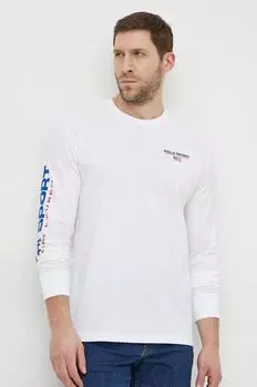 Хлопок с длинным рукавом Polo Ralph Lauren, белый