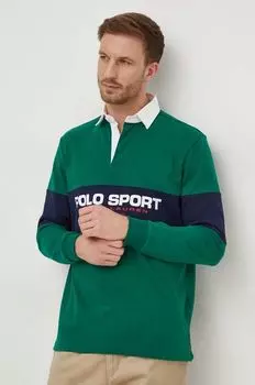 Хлопок с длинным рукавом Polo Ralph Lauren, зеленый