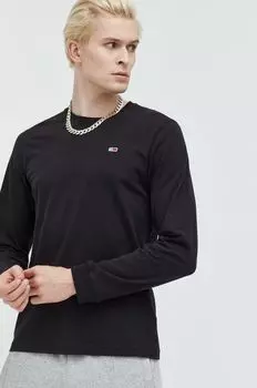 Хлопок с длинным рукавом Tommy Jeans, темно-синий