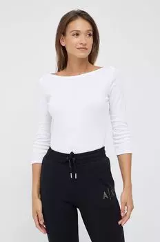 Хлопок с длинным рукавом United Colors of Benetton, белый