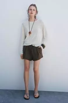 Хлопок шорты ZARA, хаки