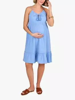 Хлопок спагетти ремень платье для беременных JoJo Maman Bb, синий