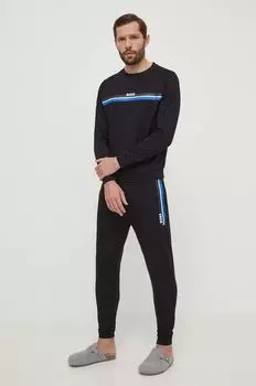 Хлопок спортивный костюм Boss, черный
