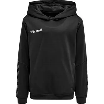 Hmlauthentic Kids Poly Hoodie Poly Hoodie Unisex Kids HUMMEL, черный/черный/белый