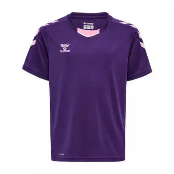 Hmlcore Xk Поли Джерси S/S Kids Джерси S/S Unisex Kids HUMMEL, синий индиго/баклажан/баклажан