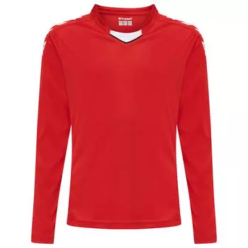 Hmlcore Xk Poly Jersey L/S Kids Джерси L/S Unisex Kids HUMMEL, малиновый красный/красный/красный