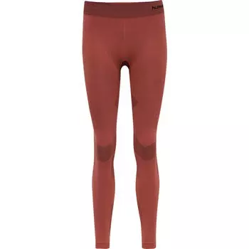 Hmlfirst Бесшовные тренировочные узкие женские леггинсы HUMMEL, мак красный/красный/черный