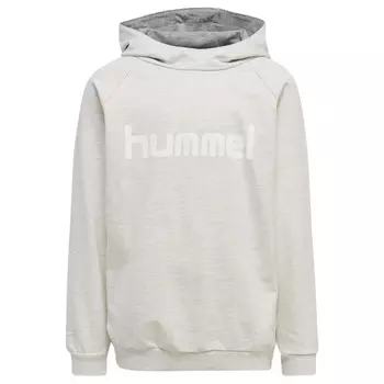 Hmlgo Kids Cotton Logo Hoodie Хлопковая толстовка с капюшоном унисекс для детей HUMMEL, туманно-серый/бежевый/бежевый