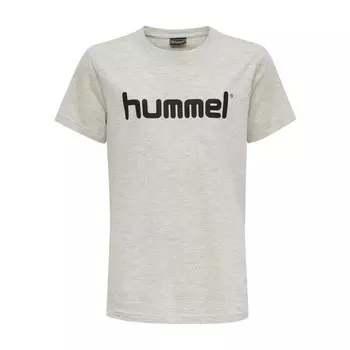 Hmlgo Kids Хлопковая футболка с логотипом Футболка размера S/S для детей унисекс размера S/S HUMMEL, цвет grau