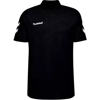 Hmlgo Kids Хлопковая рубашка-поло унисекс для детей HUMMEL, черный/черный/белый