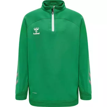 Hmllead Half Zip Kids Толстовка с короткой молнией унисекс для детей HUMMEL, изумрудно-зеленый