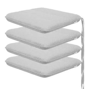 HOBBYGARDEN для улицы/в помещении, набор из 4 подушек для сидения, подушки для сидения, подушки для садовой мебели, для стульев или шезлонгов, подушки, 50 x 43 см, серый