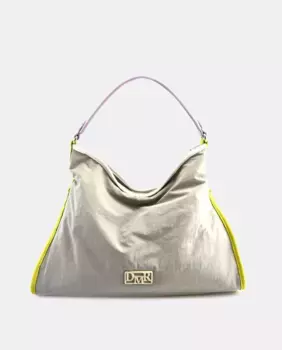 Хобо через плечо с ручкой и застежкой-молнией DMR, светло-серый