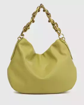 Хобо из переработанных материалов, с ручкой в сочетании с цепочкой Abbacino, зеленый