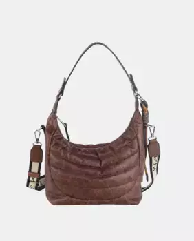 Хобо с винтажным эффектом и съемным ремнем через плечо Kbas, коричневый