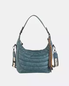 Хобо с винтажным эффектом и съемным ремнем через плечо Kbas, синий