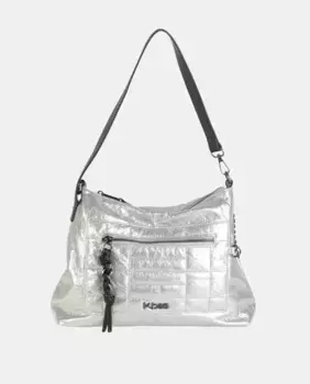 Хобо серебристого цвета с застежкой-молнией Kbas