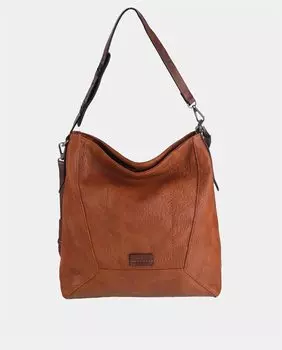 Хобо светло-коричневого цвета с зернистой отделкой Volum, коричневый