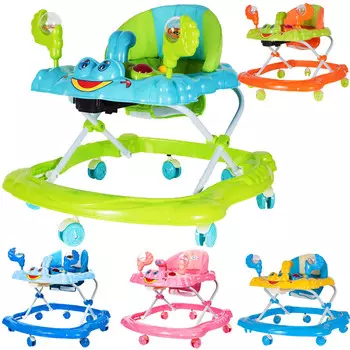 Ходунки-смайлики с замком и регулировкой высоты, 5 цветов. MalPlay