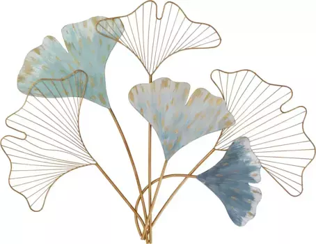 HOFMANN LIVING AND MORE предмет декора для стен "Гингко", настенный декор, из металла 91х72х4 см, цвет goldfarben