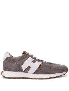 Hogan кроссовки H601 с нашивкой H, коричневый