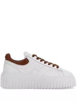 Кроссовки Hogan with Embroidered Logo, белый/темно-коричневый