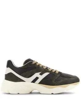 Hogan panelled suede sneakers, серый