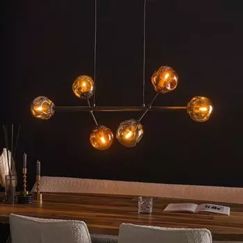 Хойз - подвесной светильник Molecule Mix 6л - стекло - Арктический черный Present Time