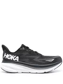 HOKA кроссовки Clifton 9 на шнуровке, черный