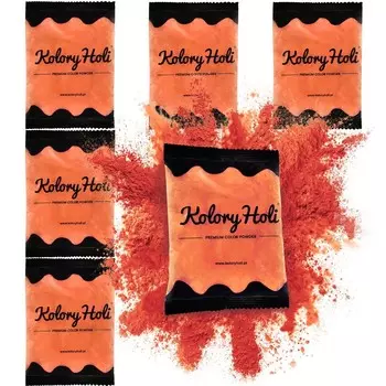 Holi Colors, Красочный порошок Холи для Фестиваля красок, упаковка из 6 шт., Оранжевый УФ Kolory Holi