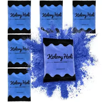 Holi Colors, Разноцветный порошок Холи для фестиваля красок, упаковка из 6 шт., темно-синий Kolory Holi