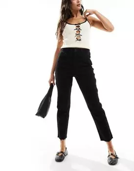 Hollister — черные джинсы Mom с очень высокой талией