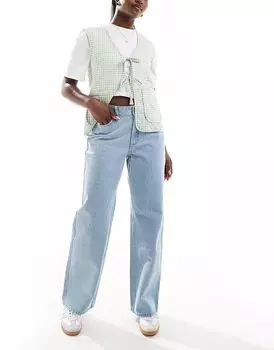 Hollister Curve Love джинсы с высокой посадкой, мешковатые, светлого оттенка