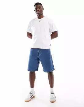 Hollister мешковатые плотницкие джинсовые шорты длиной до колена синего цвета