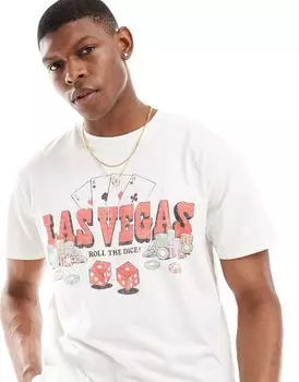 Hollister – непринужденная белая футболка с принтом «Монтана»