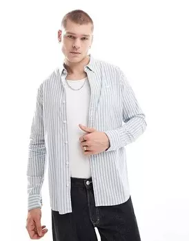 Hollister – оксфордская рубашка в сине-белую полоску