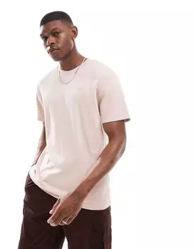 Hollister – розовая футболка свободного кроя с клетчатой текстурой и логотипом