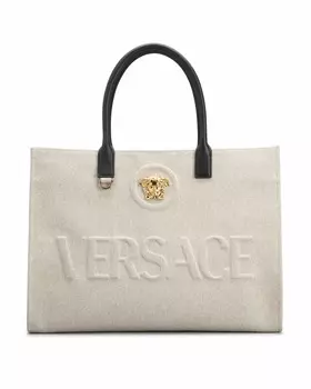 Холщовая большая сумка с логотипом La Medusa Versace
