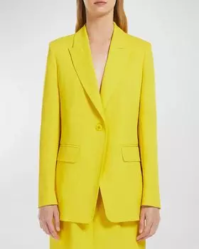 Холщовая куртка Gitane на одной пуговице с острыми лацканами Max Mara, цвет Yellow