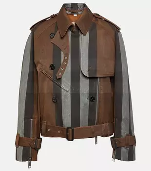 Холщовая куртка в полоску BURBERRY, разноцветный