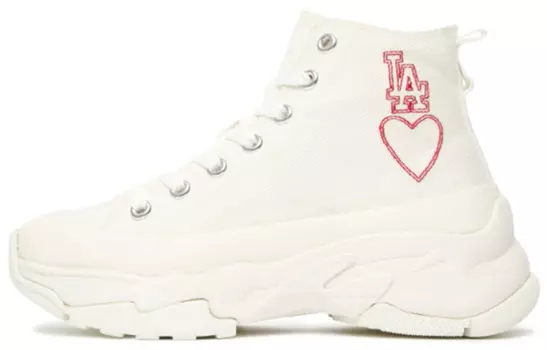 Кеды MLB Chunky High Canvas Shoes Unisex High-Top White/Red