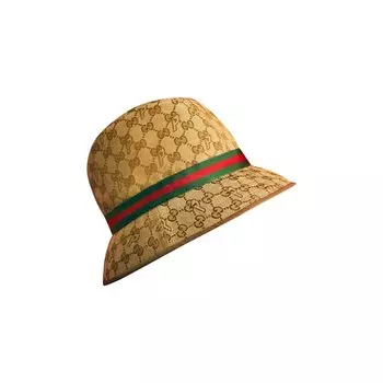 Холщовая шляпа Gucci x Palace GG-P с паутиной и логотипом, Бежевый