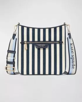 Холщовая сумка через плечо Hudson в полоску kate spade new york, цвет Parisian Navy Multi