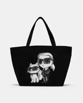 Холщовая сумка через плечо Karl Lagerfeld, мультиколор