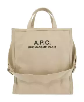 Холщовая сумка для покупок с логотипом A.P.C., бежевый