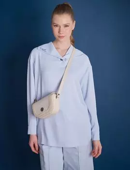 Холщовая сумка из искусственной кожи кремового цвета Kayra