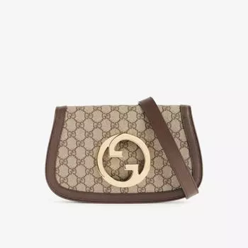 Холщовая сумка на плечо Blondie GG Supreme Gucci, серый
