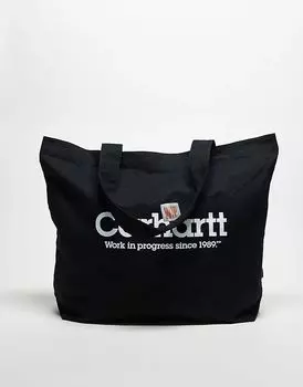 Холщовая сумка с графическим рисунком черного цвета Carhartt WIP